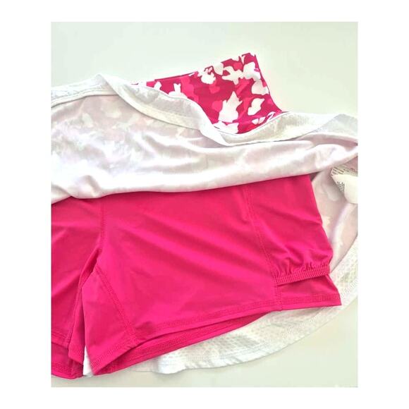 GRAND SLAM Women's Skirt Skort XL Tennis Pickleball Pink White Ruffle Floral - Picture 4 of 8